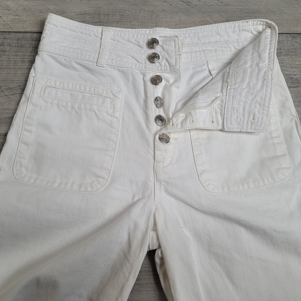 We The Free Colette Jeans Women Size 25 High Rise Button Fly Wide Leg Crop Boho - Picture 8 of 16
